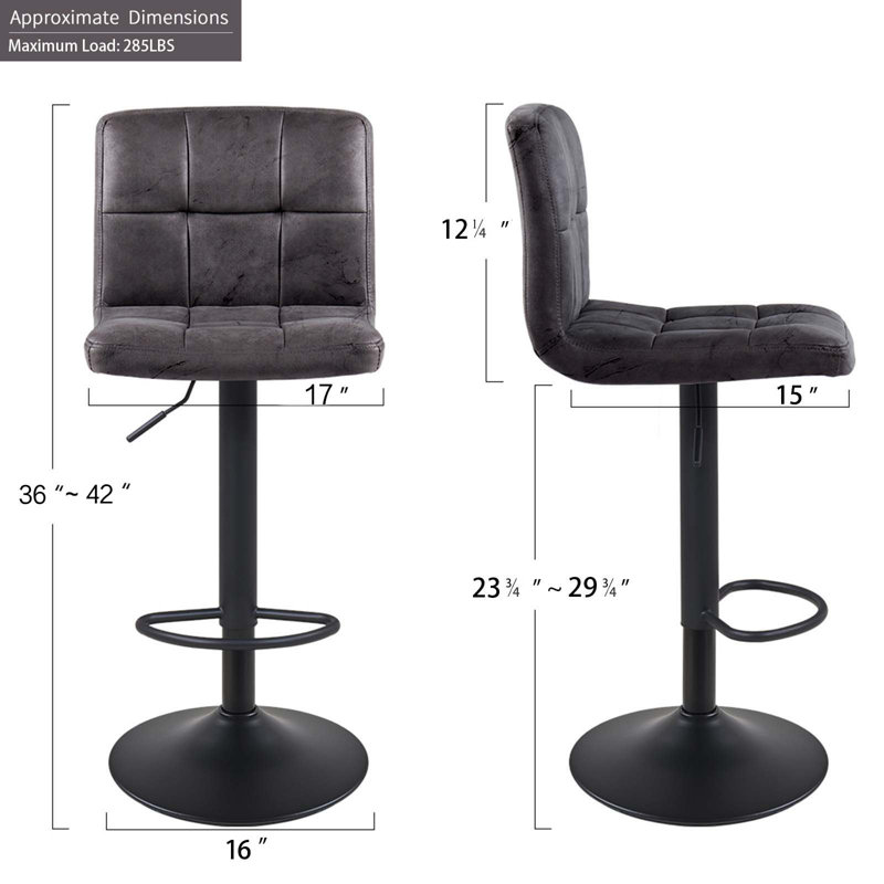 Latitude Run® Amjed Swivel Adjustable Height Bar Stool & Reviews Wayfair